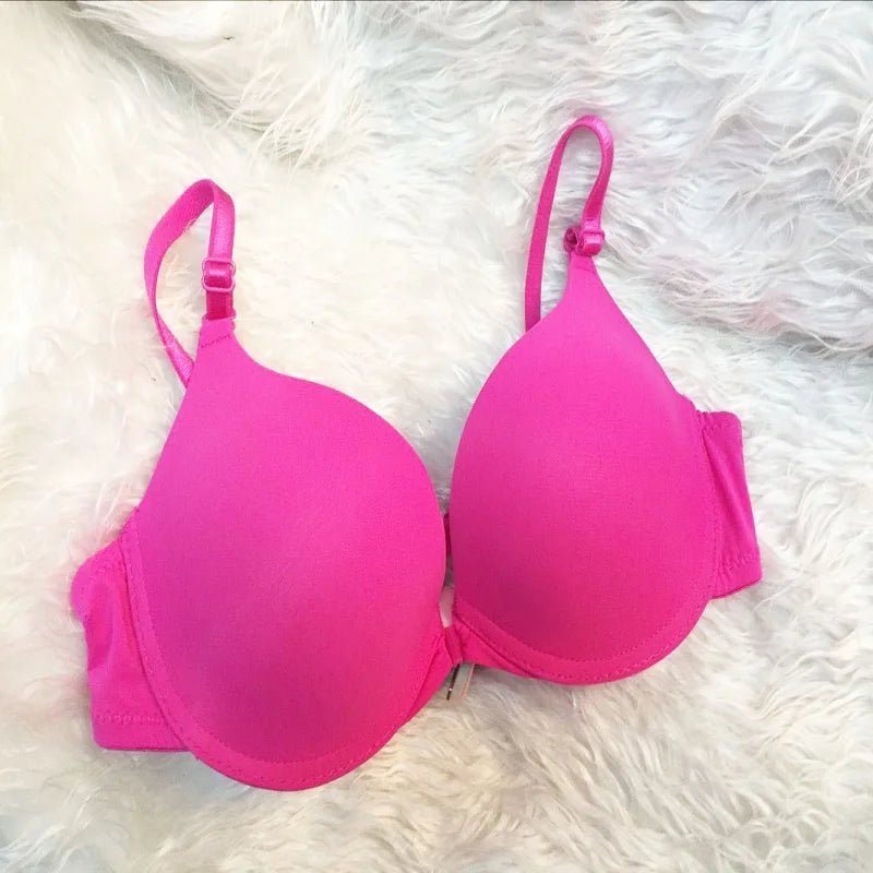 Effortless Front Buckle Push‑Up BraBeige70AB - curvzz
