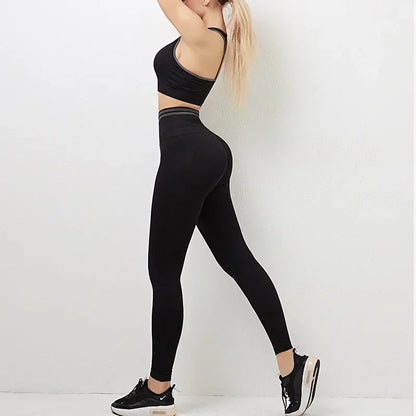 Curvzz SculptFit Seamless Yoga Set – High Waist Hip Lift Backless Long Sleeve