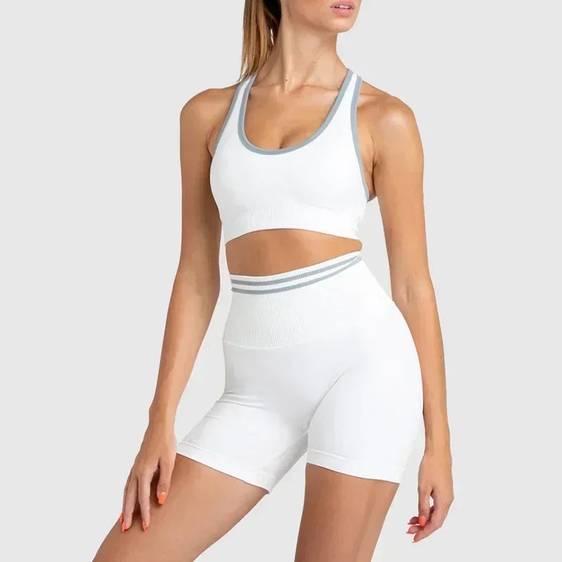 Curvzz SculptFit Seamless Yoga Set – High Waist Hip Lift Backless Long Sleeve