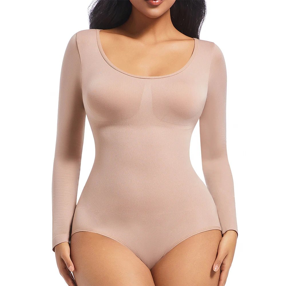 Boost Curves Confidence Boosting Seamless BodysuitBeigeS - curvzz