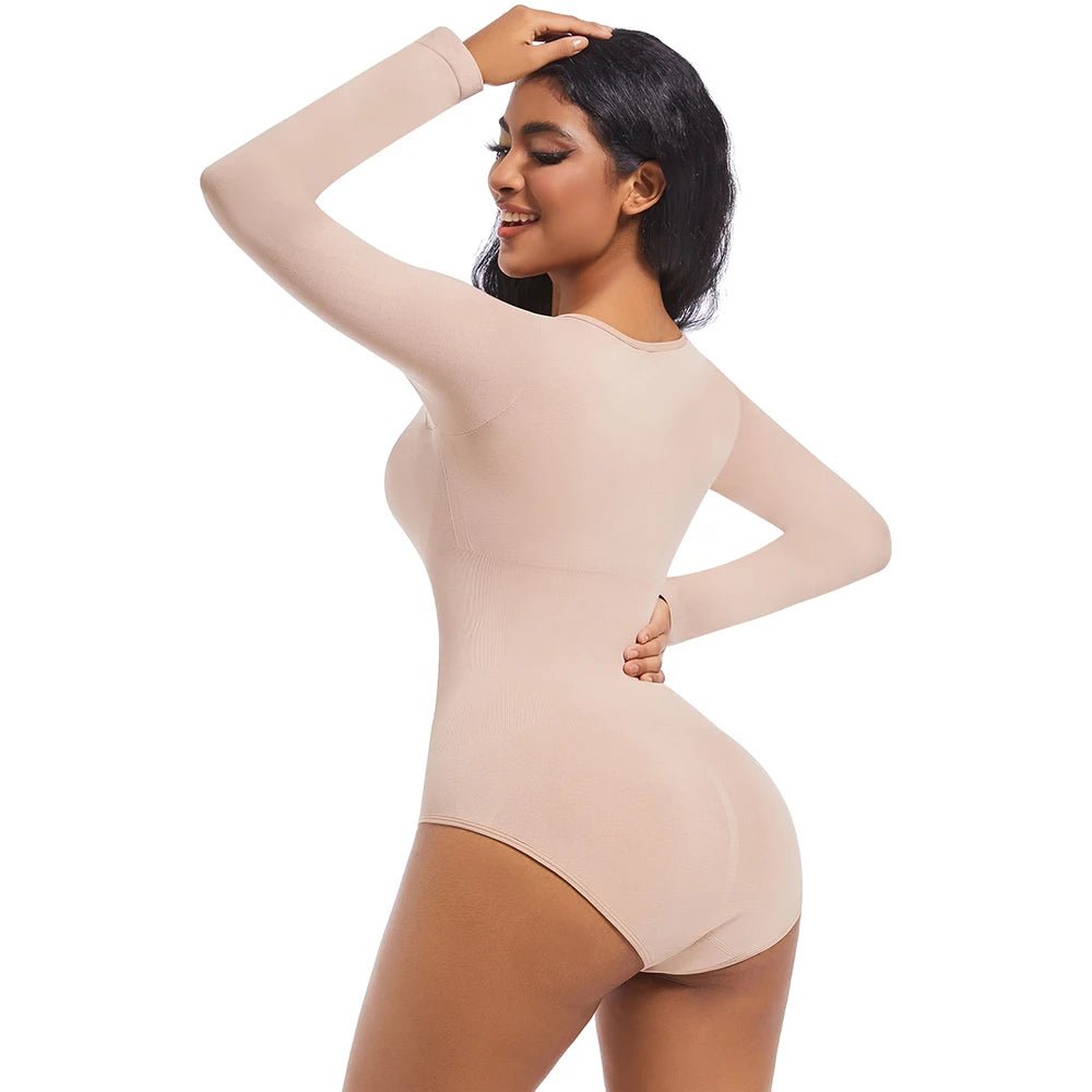 Boost Curves Confidence Boosting Seamless BodysuitBeigeS - curvzz