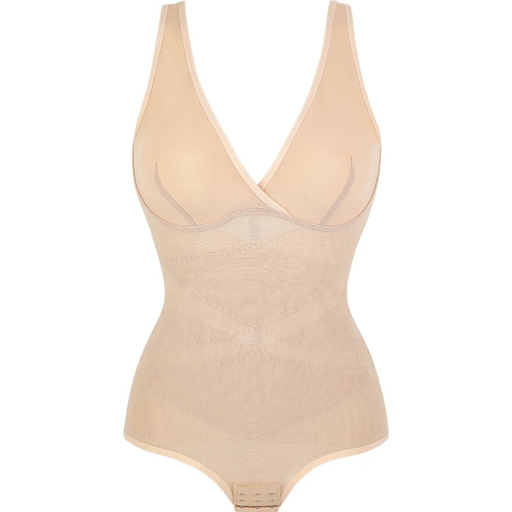 Comfortable Tummy Control butt - lifting Shapewear BodysuitWhiteXL - curvzz