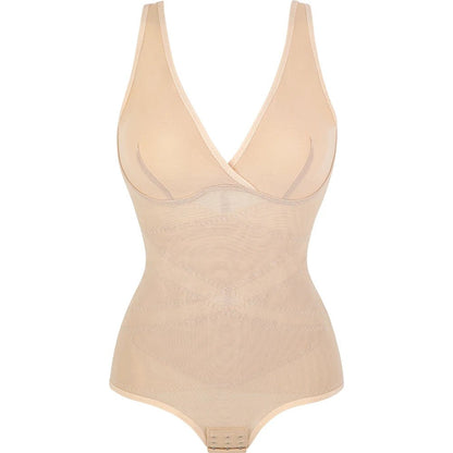 Comfortable Tummy Control butt - lifting Shapewear BodysuitWhiteXL - curvzz