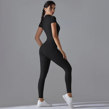 Comfortable Versatile Yoga Activewear JumpsuitBlackS - curvzz