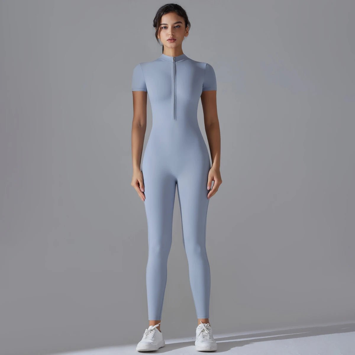 Comfortable Versatile Yoga Activewear JumpsuitLight BlueS - curvzz