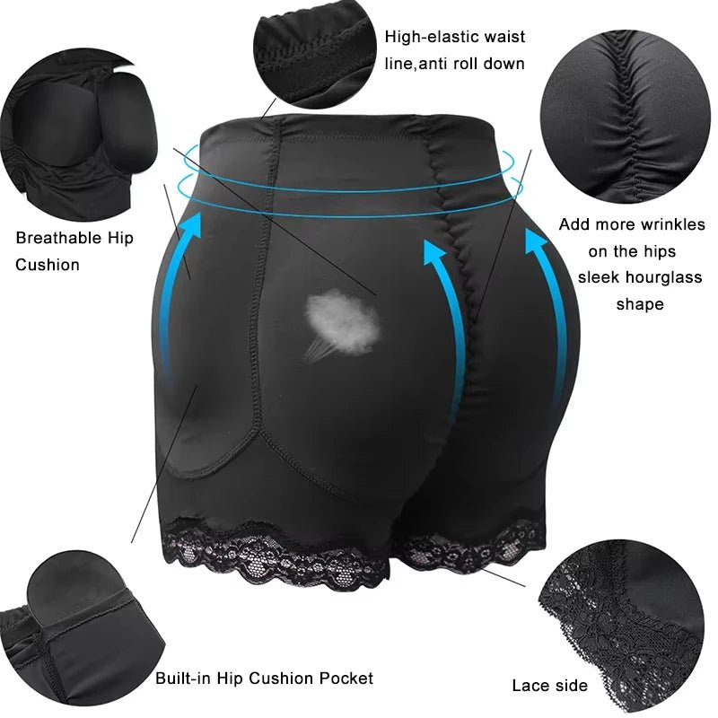 Confidence - Boosting Curve Enhancing High Waist Butt Lifter Shorts ShapewearBlackS - curvzz