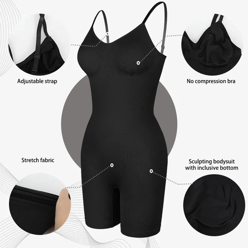 Confidence Boosting Seamless Body ShaperBlackS - curvzz