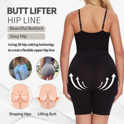 Confidence Boosting Seamless Body ShaperBlackS - curvzz