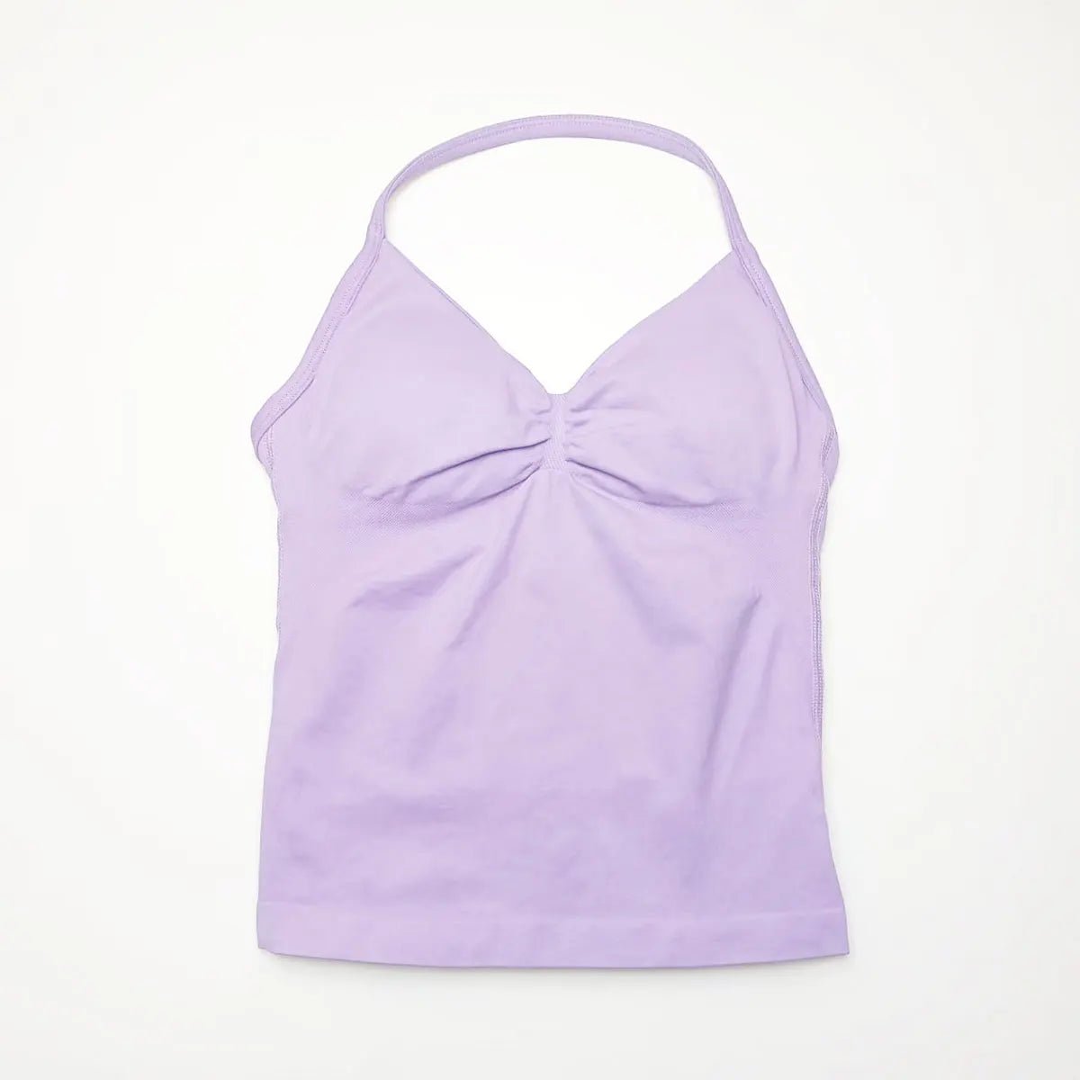 Curvzz Impact Longline Open Back Yoga Top – Strappy Support Lavender Purple XS（old） - curvzz