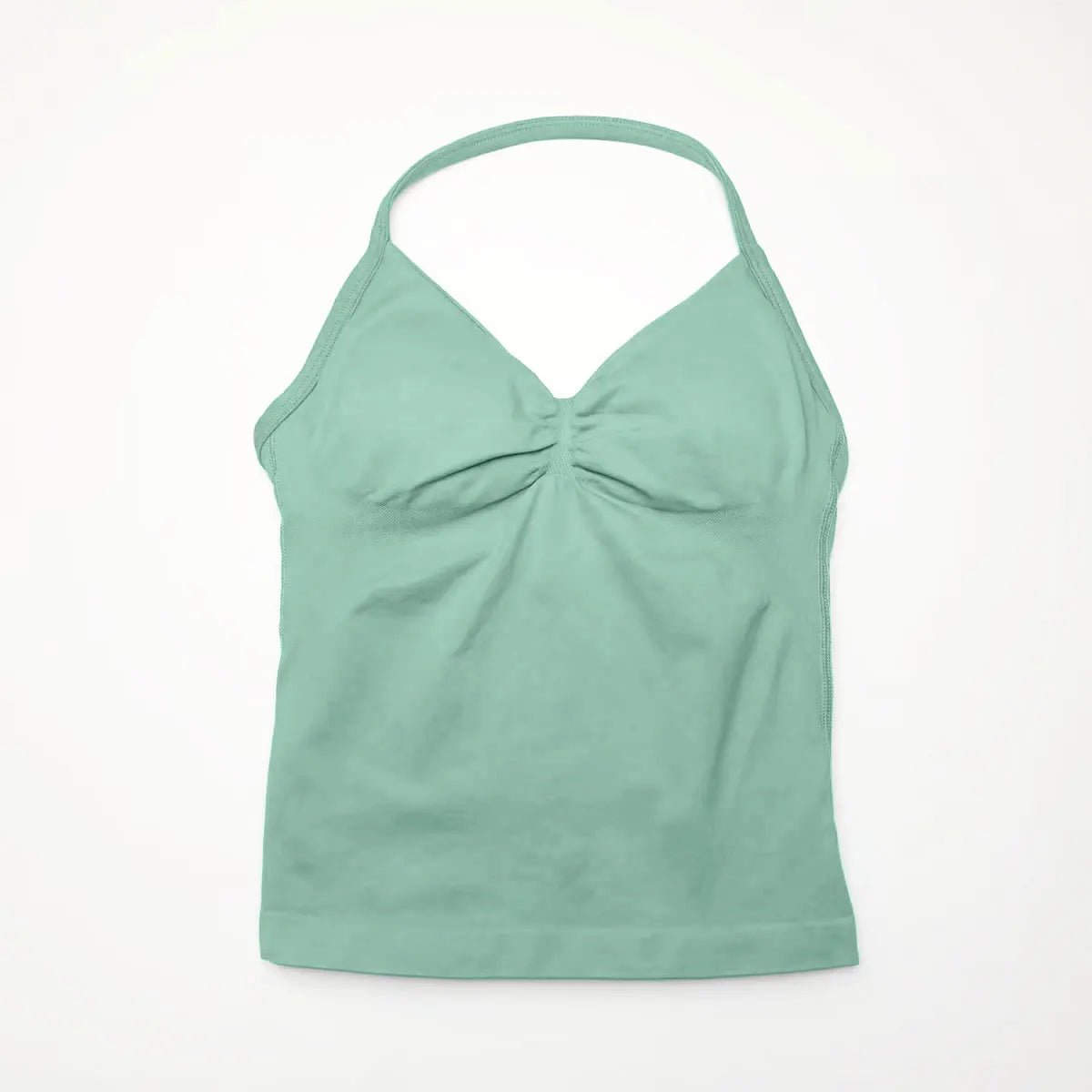 Curvzz Impact Longline Open Back Yoga Top – Strappy Support Grey green XS（old） - curvzz