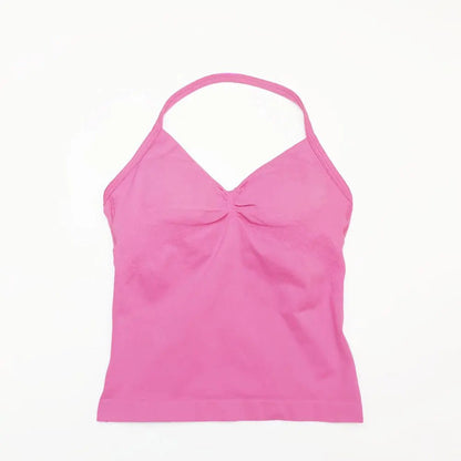 Curvzz Impact Longline Open Back Yoga Top – Strappy Support Bloom Pink XS（old） - curvzz