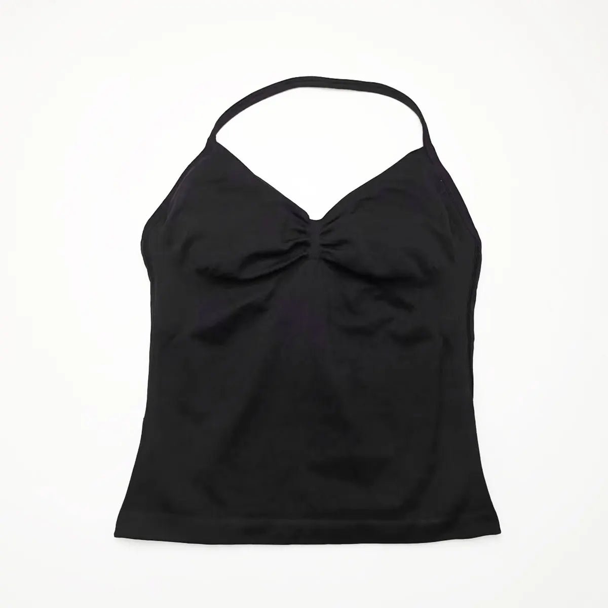 Curvzz Impact Longline Open Back Yoga Top – Strappy Support Black XS（old） - curvzz