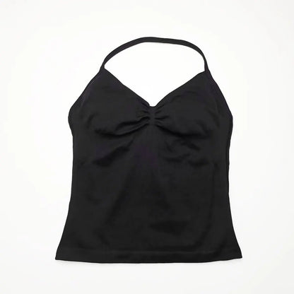 Curvzz Impact Longline Open Back Yoga Top – Strappy Support Black XS（old） - curvzz