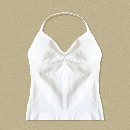 Curvzz Impact Longline Open Back Yoga Top – Strappy Support White XS（old） - curvzz