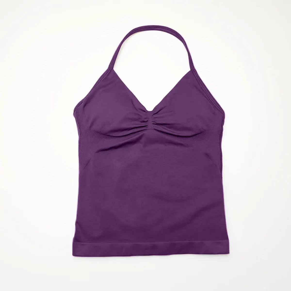 Curvzz Impact Longline Open Back Yoga Top – Strappy Support Grape Purple XS（old） - curvzz