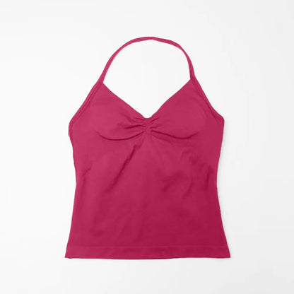 Curvzz Impact Longline Open Back Yoga Top – Strappy Support Bloom Pink XS（old） - curvzz
