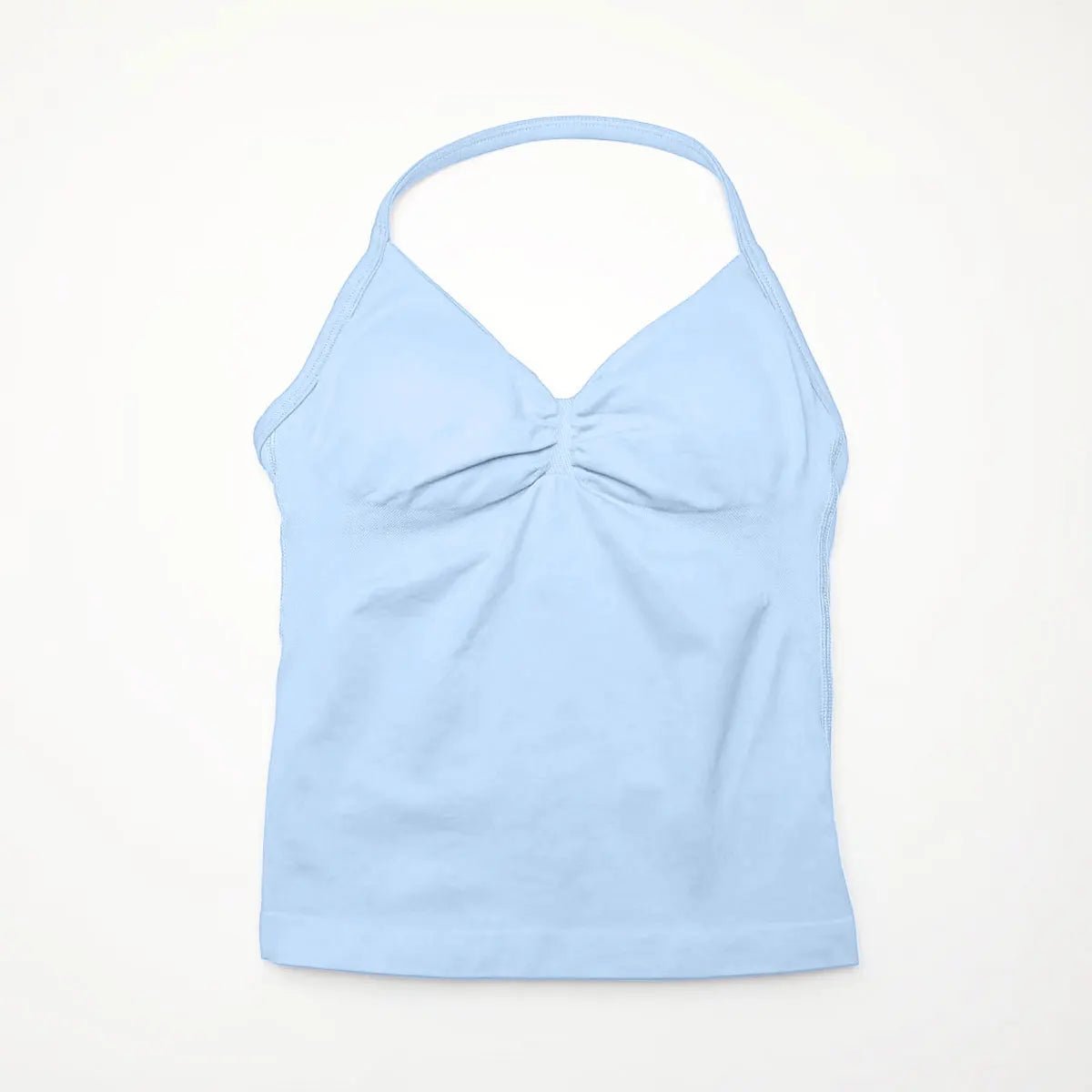 Curvzz Impact Longline Open Back Yoga Top – Strappy Support Ice Blue XS（old） - curvzz