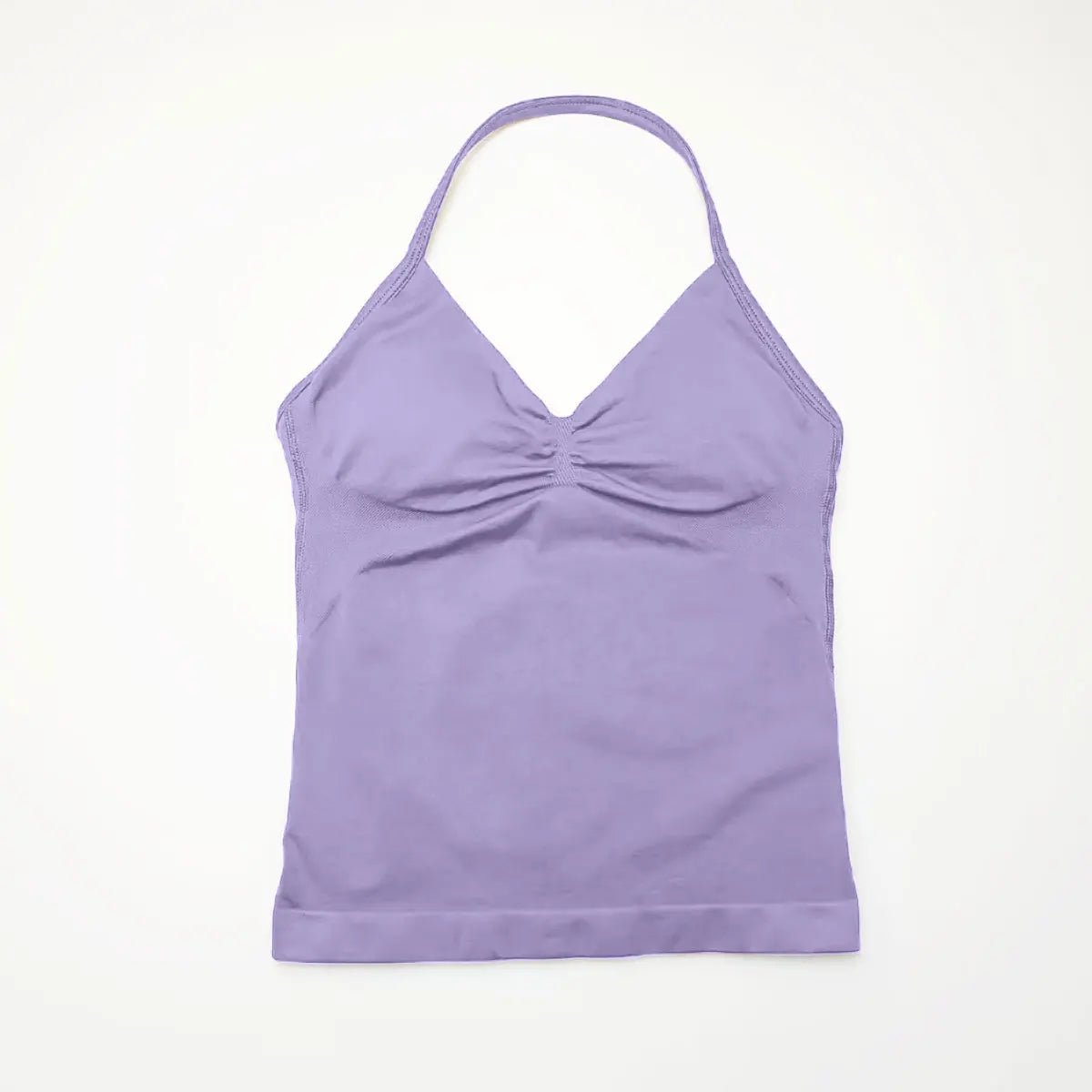 Curvzz Impact Longline Open Back Yoga Top – Strappy Support Light Purple XS（old） - curvzz