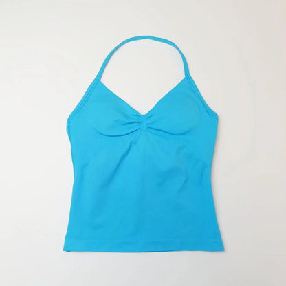 Curvzz Impact Longline Open Back Yoga Top – Strappy Support Glacier Blue XS（old） - curvzz