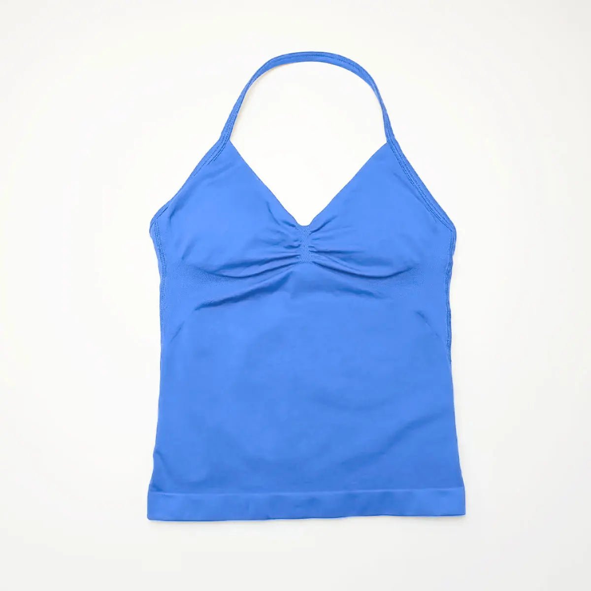 Curvzz Impact Longline Open Back Yoga Top – Strappy Support Electric Blue XS（old） - curvzz