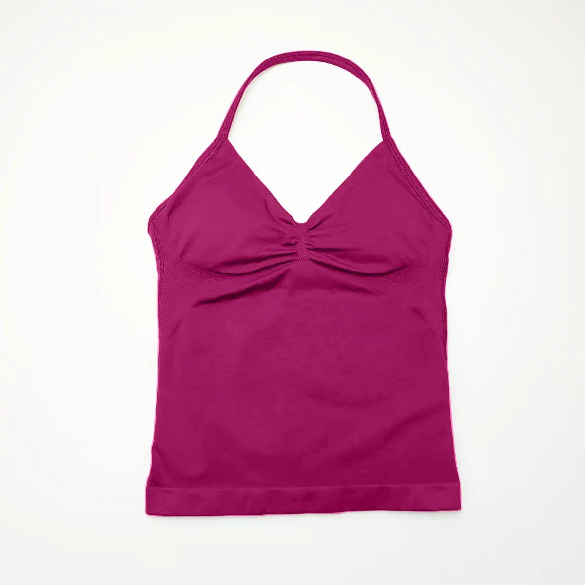 Curvzz Impact Longline Open Back Yoga Top – Strappy Support Berry Red XS（old） - curvzz