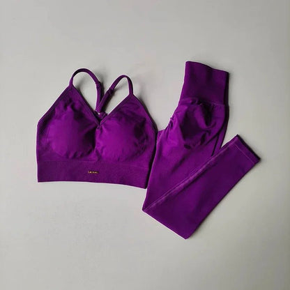 Curvzz PeachLift Sculpting Yoga Set – High - Waisted Hip - Lifting Purple S - curvzz