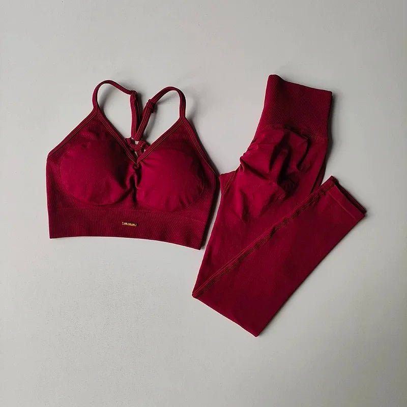 Curvzz PeachLift Sculpting Yoga Set – High - Waisted Hip - Lifting Encore Red S - curvzz