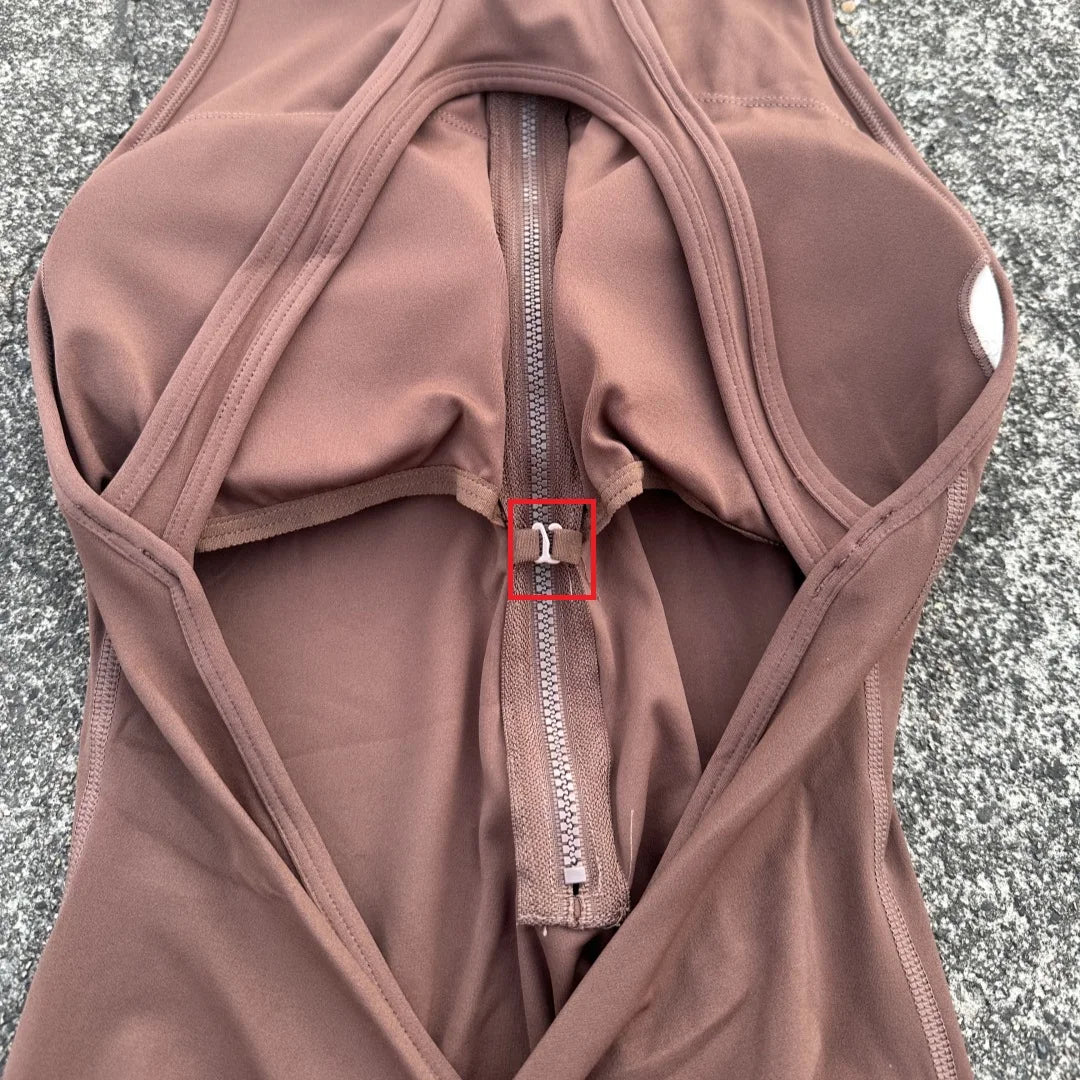 Curvzz SculptFit Scrunch Back Yoga Jumpsuit – Zipper Waist Compression Shorts Black S - curvzz