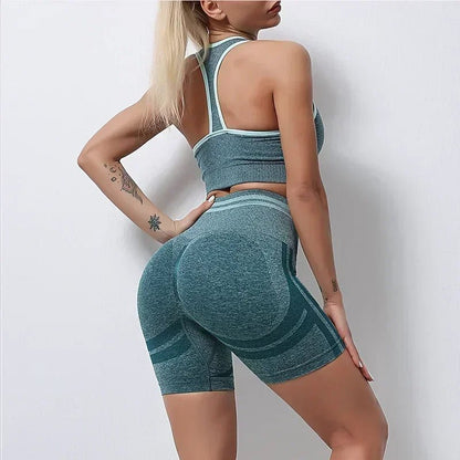 Curvzz SculptFit Seamless Yoga Set – High Waist Hip Lift Backless Long Sleeve Dark Gray Shorts Set S - curvzz