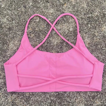 Curvzz SculptFlex Crossback Sport Bra – Seamless Push - Up Spaghetti Strap Yellow green S - curvzz
