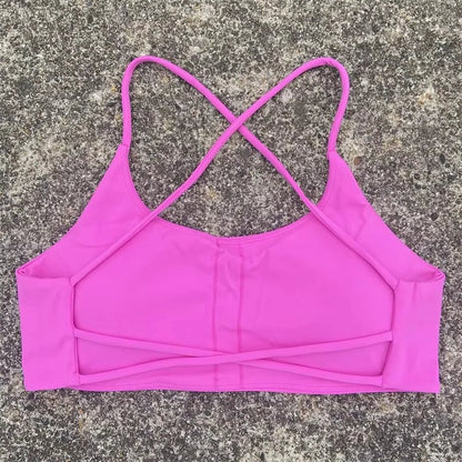 Curvzz SculptFlex Crossback Sport Bra – Seamless Push - Up Spaghetti Strap Yellow green S - curvzz