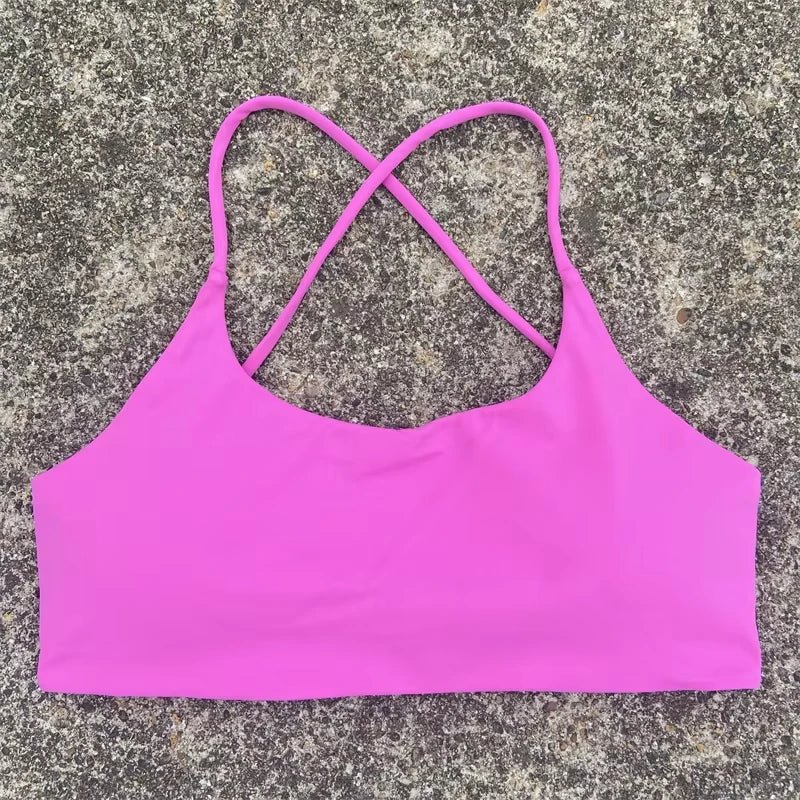 Curvzz SculptFlex Crossback Sport Bra – Seamless Push - Up Spaghetti Strap Yellow green S - curvzz