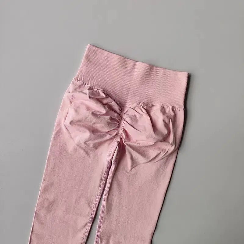 Curvzz SculptFlex High Waist Leggings – Seamless Push - Up Hip Lift Pink S - curvzz