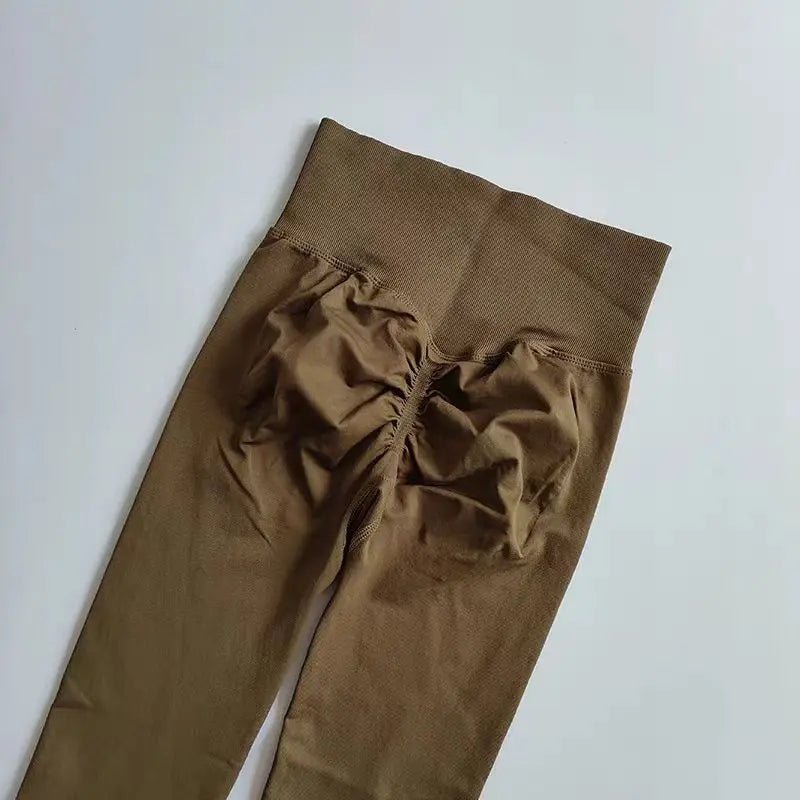 Curvzz SculptFlex High Waist Leggings – Seamless Push - Up Hip Lift Dark brown S - curvzz