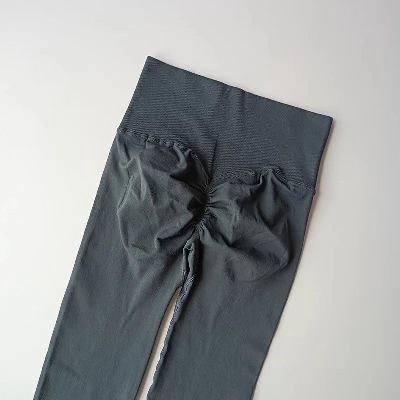 Curvzz SculptFlex High Waist Leggings – Seamless Push - Up Hip Lift Gray Blue S - curvzz