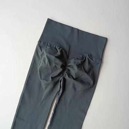 Curvzz SculptFlex High Waist Leggings – Seamless Push - Up Hip Lift Gray Blue S - curvzz