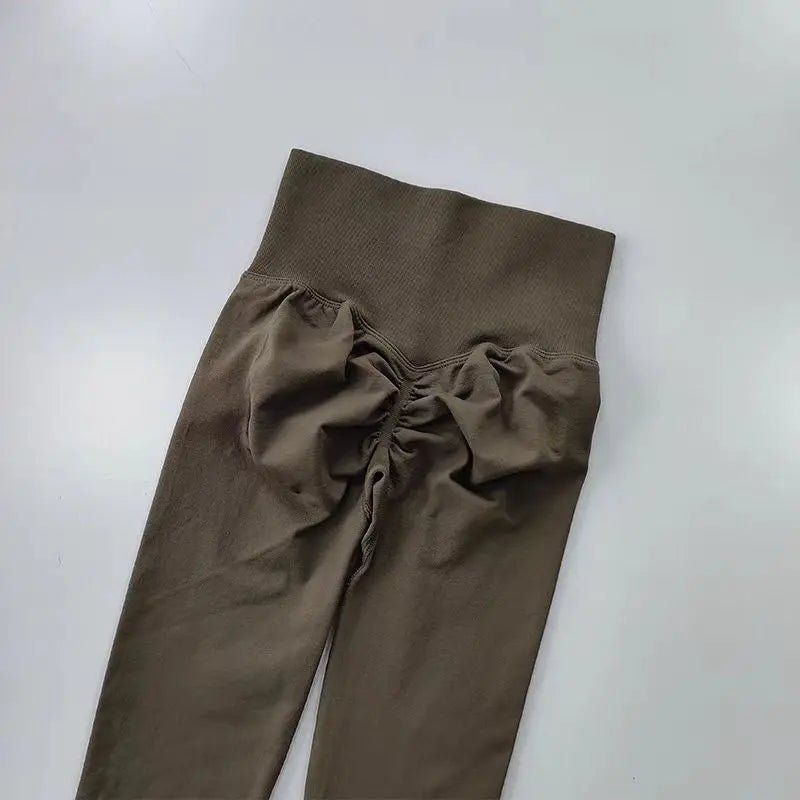 Curvzz SculptFlex High Waist Leggings – Seamless Push - Up Hip Lift Dark brown S - curvzz