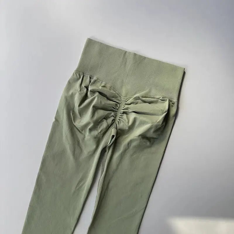 Curvzz SculptFlex High Waist Leggings – Seamless Push - Up Hip Lift Bean green S - curvzz