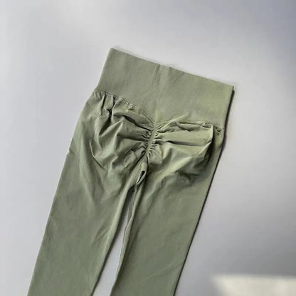 Curvzz SculptFlex High Waist Leggings – Seamless Push - Up Hip Lift Bean green S - curvzz