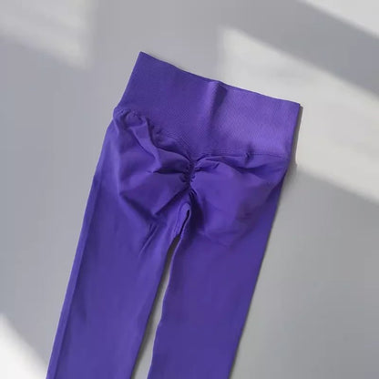 Curvzz SculptFlex High Waist Leggings – Seamless Push - Up Hip Lift Blue Purple S - curvzz