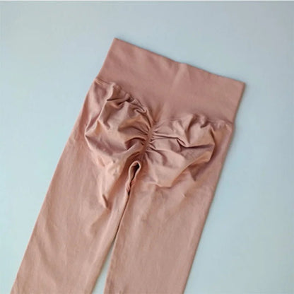 Curvzz SculptFlex High Waist Leggings – Seamless Push - Up Hip Lift Sand Pink S - curvzz