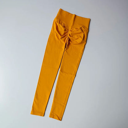 Curvzz SculptFlex High Waist Leggings – Seamless Push - Up Hip Lift xiaojiYellow S - curvzz