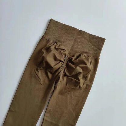 Curvzz SculptFlex High Waist Leggings – Seamless Push - Up Hip Lift Rose Red S - curvzz