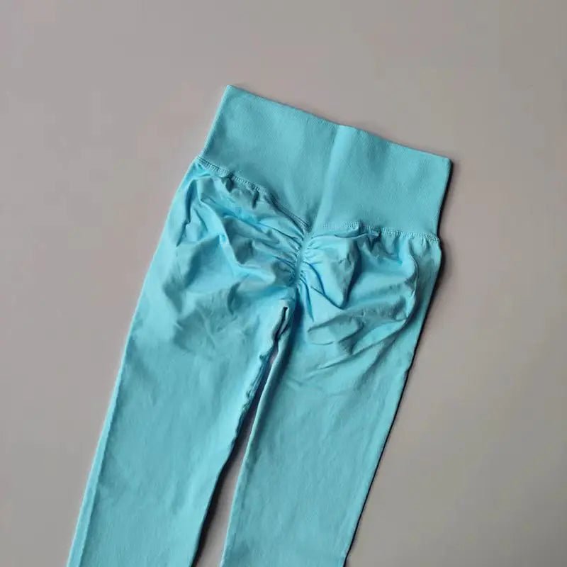 Curvzz SculptFlex High Waist Leggings – Seamless Push - Up Hip Lift Lake blue S - curvzz