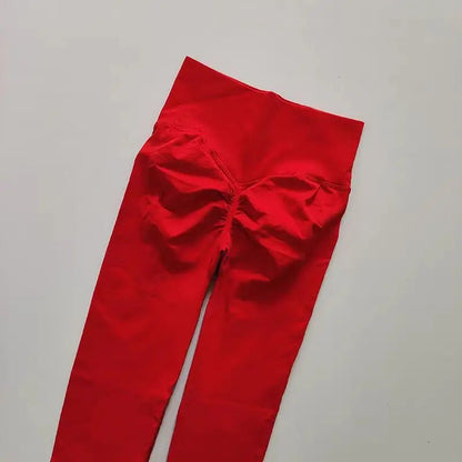 Curvzz SculptFlex High Waist Leggings – Seamless Push - Up Hip Lift Red S - curvzz