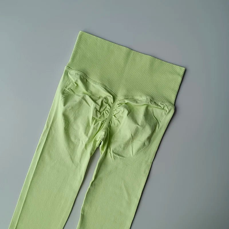 Curvzz SculptFlex High Waist Leggings – Seamless Push - Up Hip Lift Bean green S - curvzz