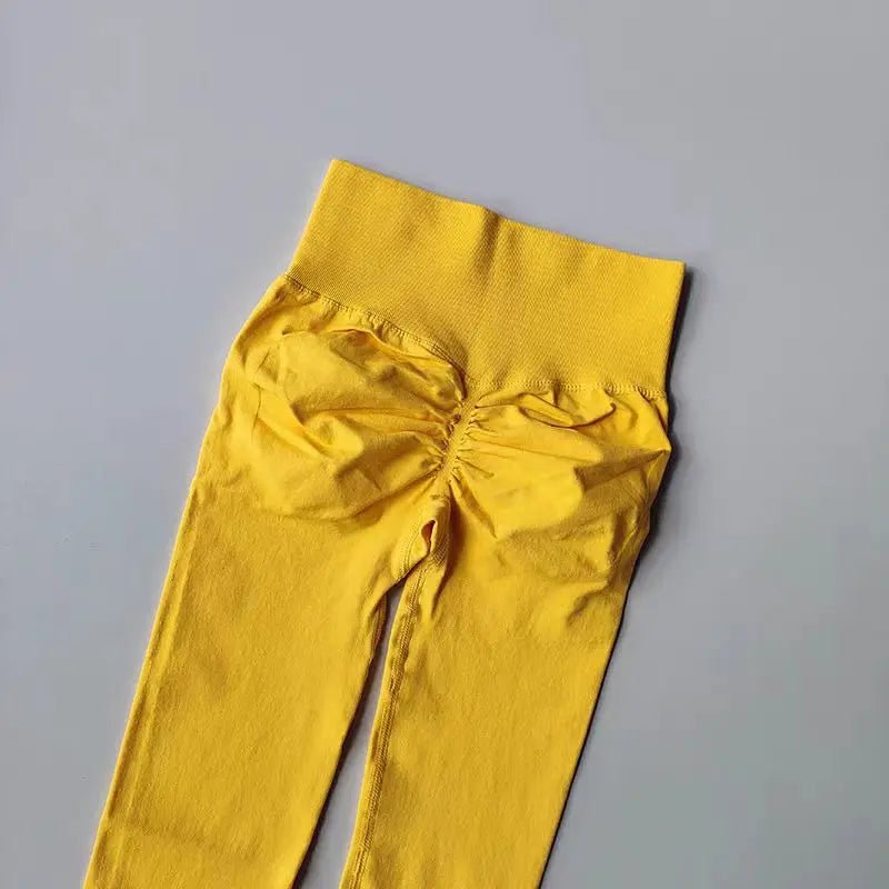 Curvzz SculptFlex High Waist Leggings – Seamless Push - Up Hip Lift xiaojiYellow S - curvzz