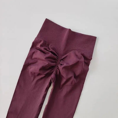 Curvzz SculptFlex High Waist Leggings – Seamless Push - Up Hip Lift Grape Purple S - curvzz