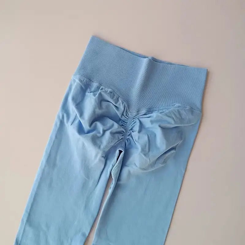 Curvzz SculptFlex High Waist Leggings – Seamless Push - Up Hip Lift Light blue S - curvzz