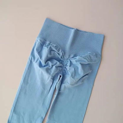 Curvzz SculptFlex High Waist Leggings – Seamless Push - Up Hip Lift Light blue S - curvzz